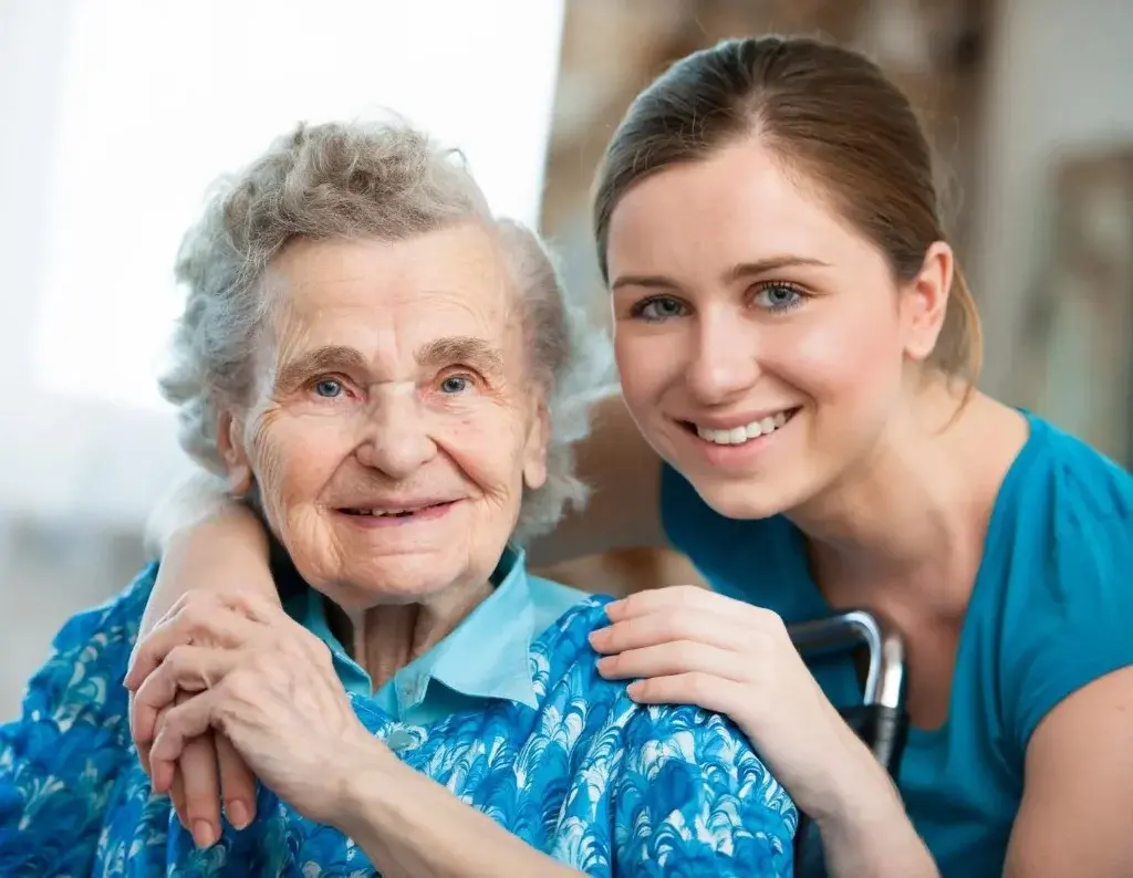 A carer supporting an older adult at home